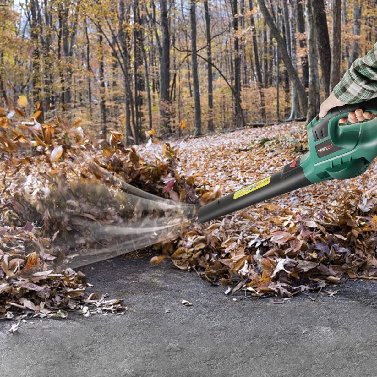 Cordless Leaf Blower 20V Lightweight Garden Cleaner 2 Speed with Battery - Kwikley