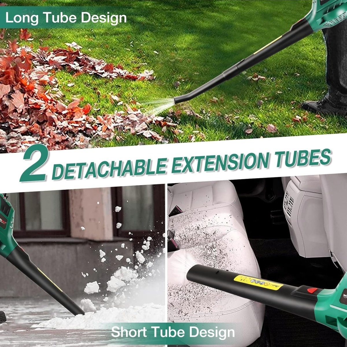 Cordless Leaf Blower 20V Lightweight Garden Cleaner 2 Speed with Battery - Kwikley