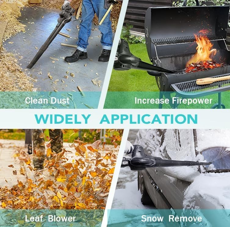 Cordless Leaf Blower 20V Lightweight Garden Patio Driveway Cleaner Kit - Kwikley