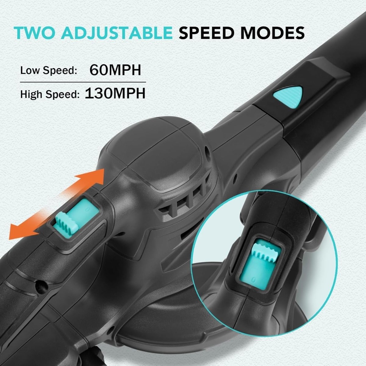 Cordless Leaf Blower 20V Lightweight Garden Patio Driveway Cleaner Kit - Kwikley