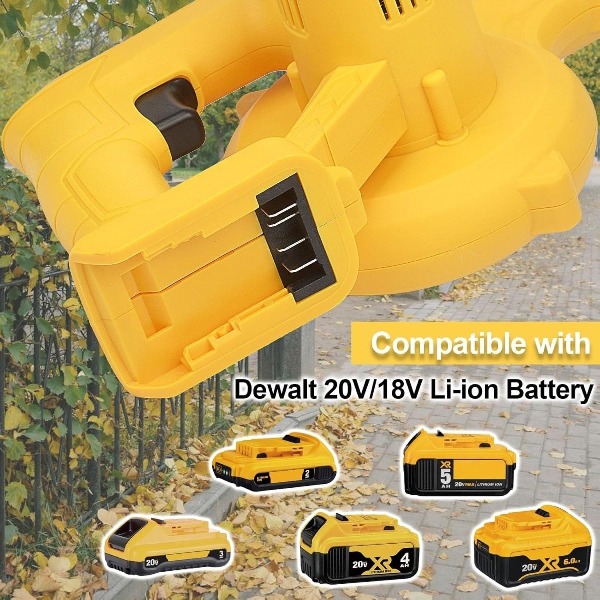 Cordless Leaf Blower 20V/18V Battery Compatible Lightweight Garden Air Blower - Kwikley