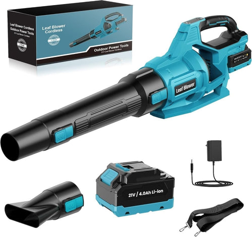 Cordless Leaf Blower 21V 4000mAh Battery 3 Speed Garden Lawn Cleaner - Kwikley