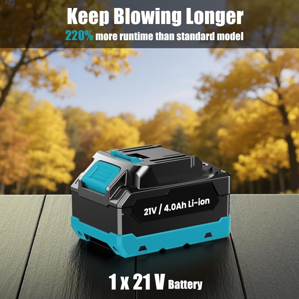 Cordless Leaf Blower 21V 4000mAh Battery 3 Speed Garden Lawn Cleaner - Kwikley