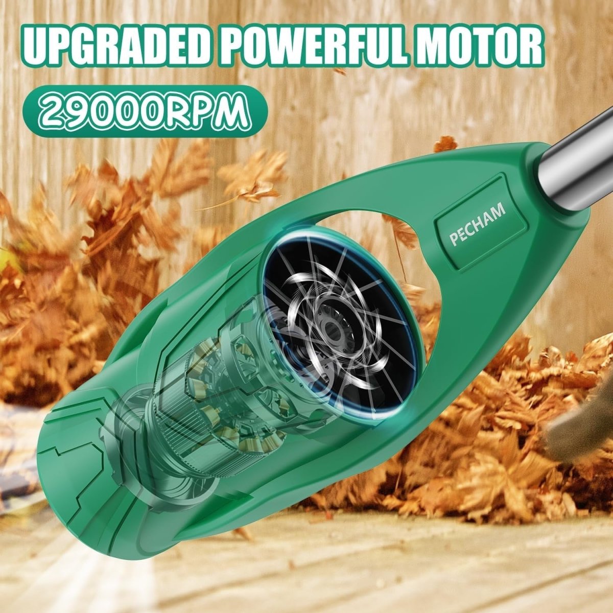 Cordless Leaf Blower 21V 4000mAh Collapsible 520CFM 180MPH - Kwikley