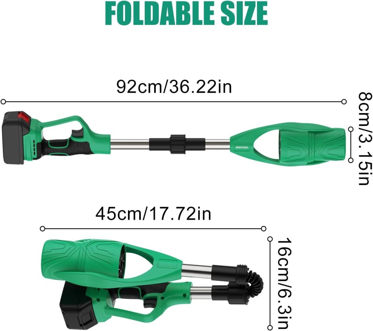 Cordless Leaf Blower 21V 4000mAh Collapsible 520CFM 180MPH - Kwikley