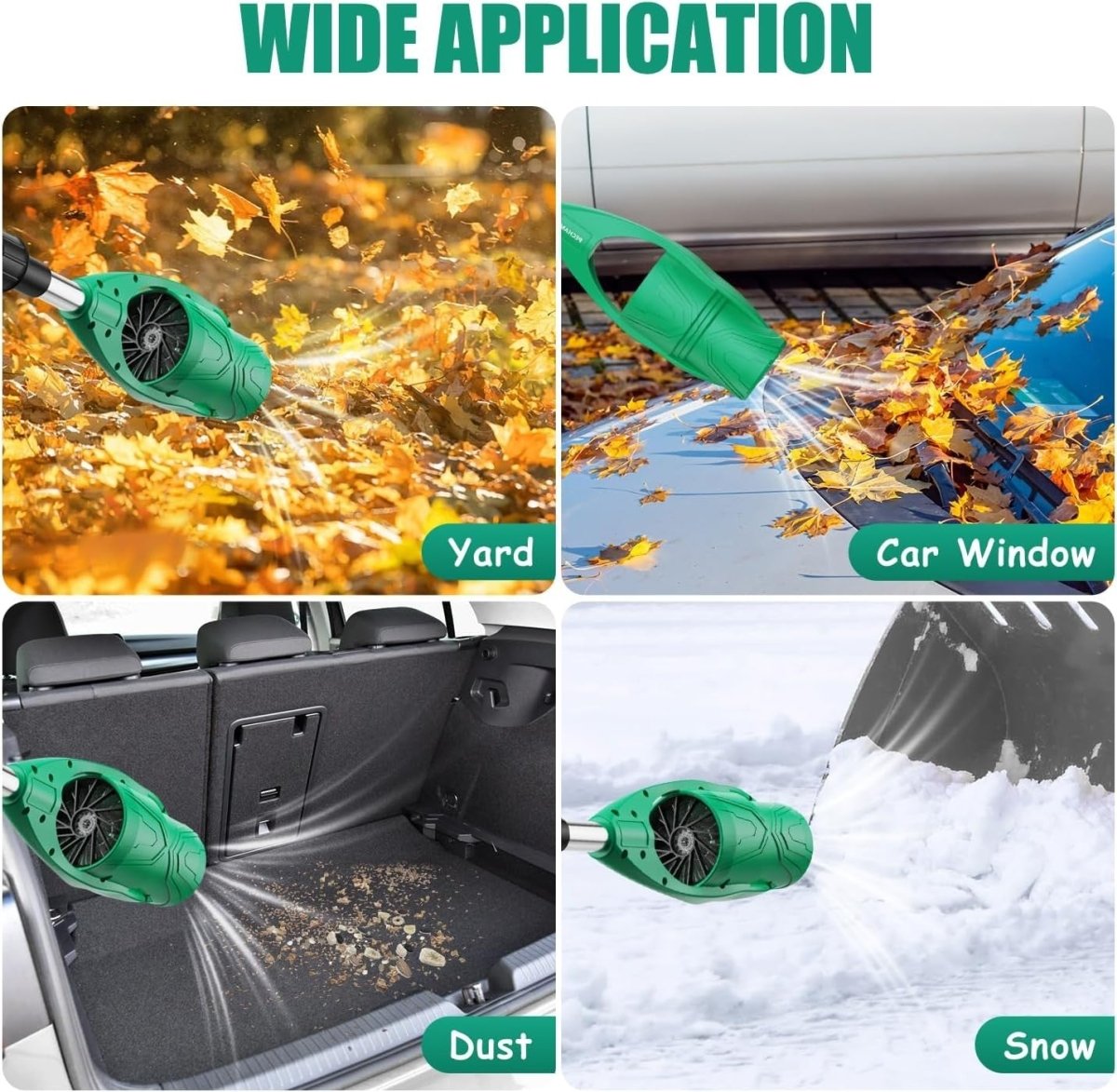 Cordless Leaf Blower 21V 4000mAh Collapsible 520CFM 180MPH - Kwikley