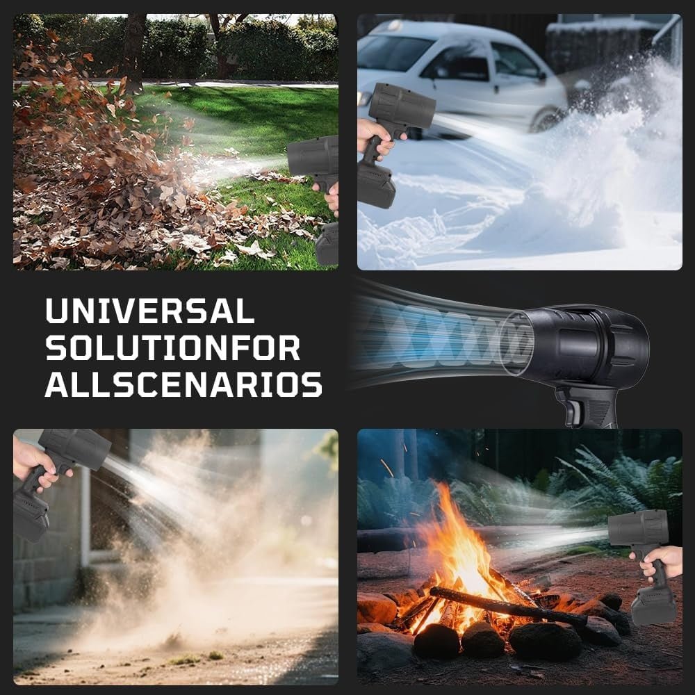 Cordless Leaf Blower 21V Dual Battery Handheld Turbo Jet 3 Speed Cleaner - Kwikley