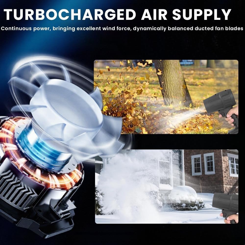 Cordless Leaf Blower 21V Dual Battery Handheld Turbo Jet 3 Speed Cleaner - Kwikley