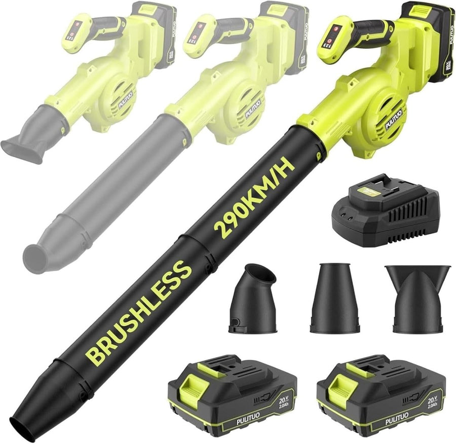 Cordless Leaf Blower 3 - in - 1 Brushless 290km/h Mini Garden & Car Cleaner - Kwikley