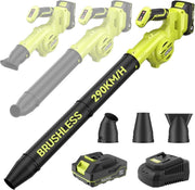 Cordless Leaf Blower 3 - in - 1 Brushless 290km/h Mini Handheld Garden Cleaner - Kwikley