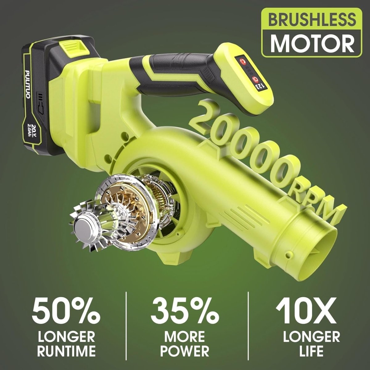 Cordless Leaf Blower 3 - in - 1 Brushless 290km/h Mini Handheld Garden Cleaner - Kwikley