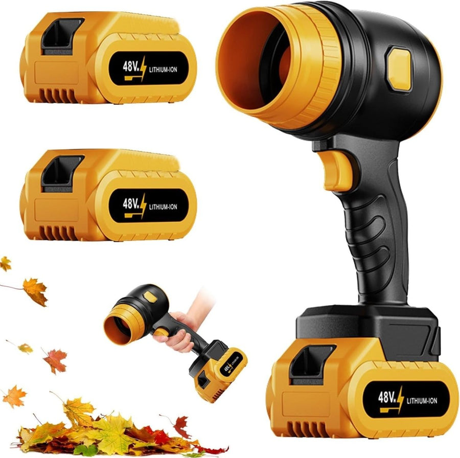 Cordless Leaf Blower 34000RPM Mini Handheld Turbo Jet with 2 Batteries - Kwikley