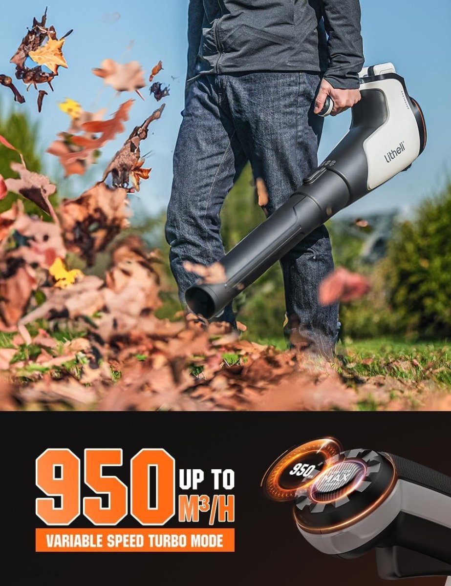 Cordless Leaf Blower 40V Brushless Turbo High Power Dual Battery Garden - Kwikley