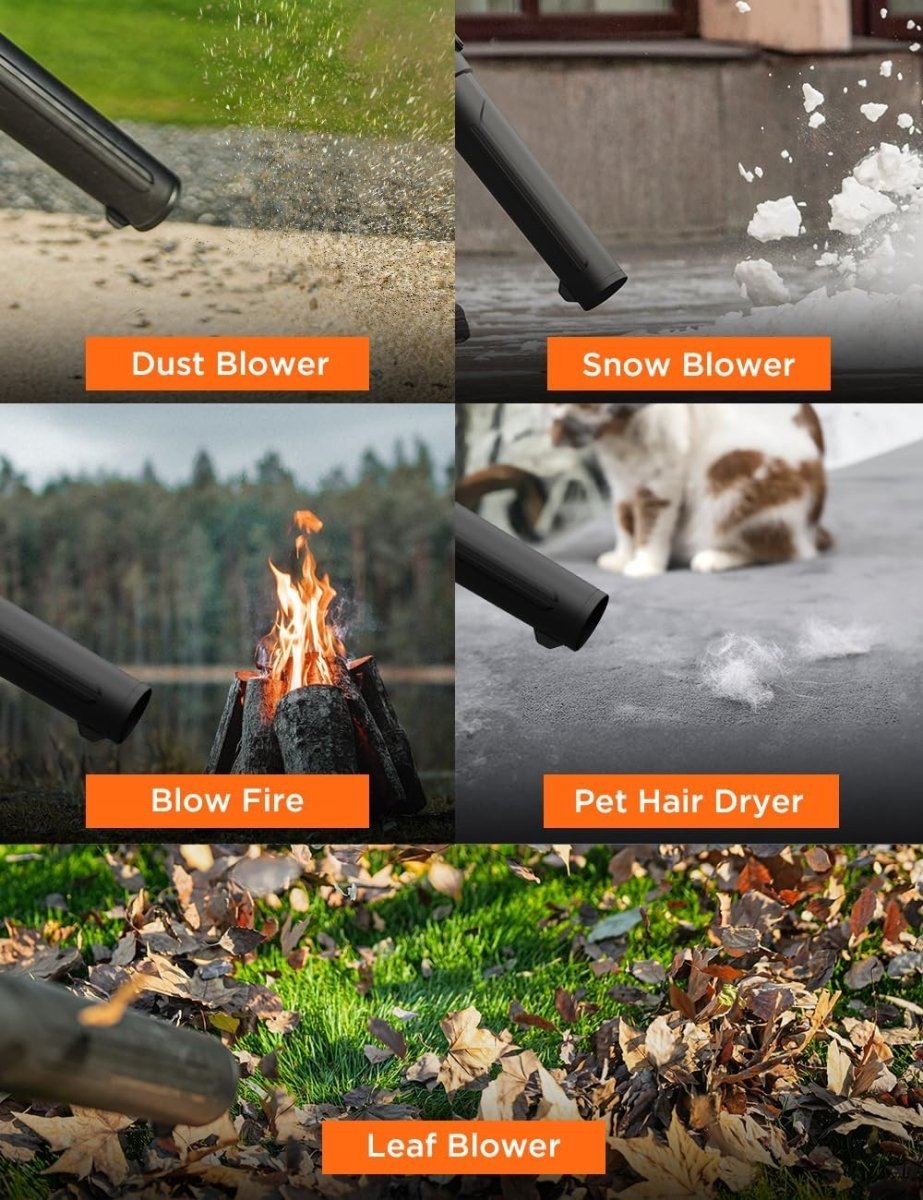 Cordless Leaf Blower 40V Brushless Turbo High Power Dual Battery Garden - Kwikley