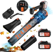 Cordless Leaf Blower 494CFM 21V Dual Battery Lightweight Garden Cleaner - Kwikley