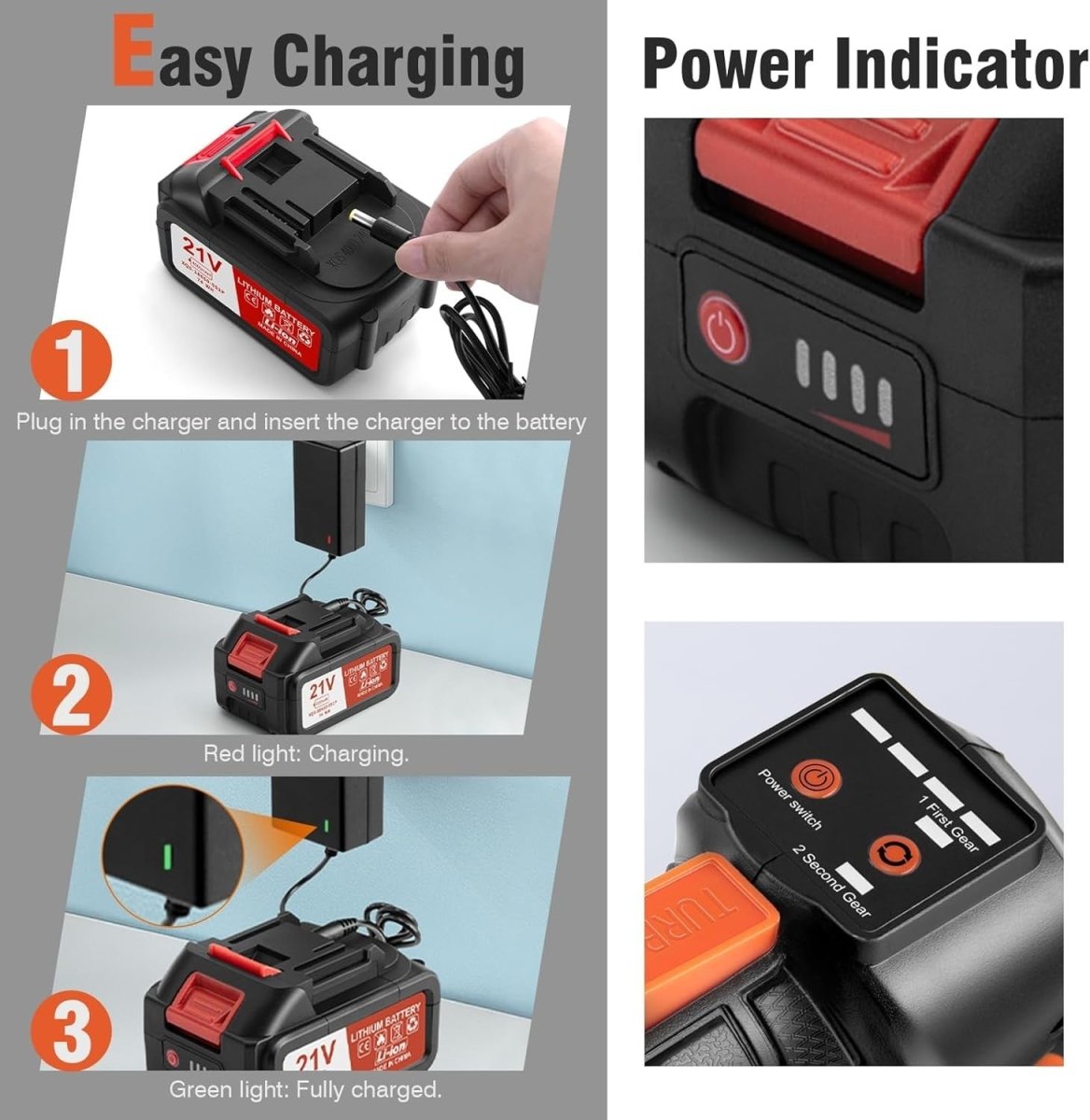 Cordless Leaf Blower 494CFM 21V Dual Battery Lightweight Garden Cleaner - Kwikley