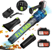 Cordless Leaf Blower 494CFM Lightweight 21V 3 - Speed 2 Batteries Turbo - Kwikley