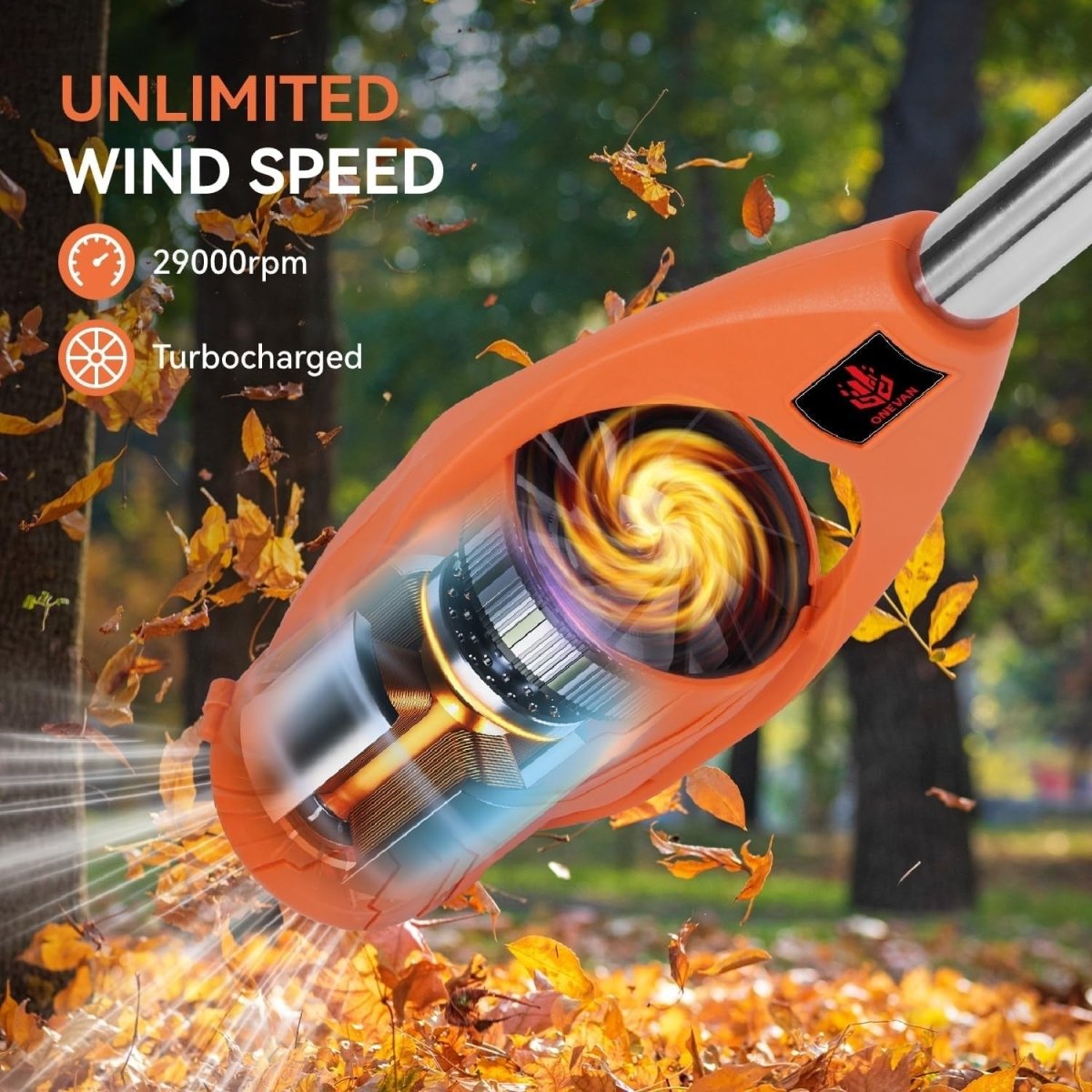 Cordless Leaf Blower Folding Electric 52m/s Lightweight Battery Garden Cleaner - Kwikley