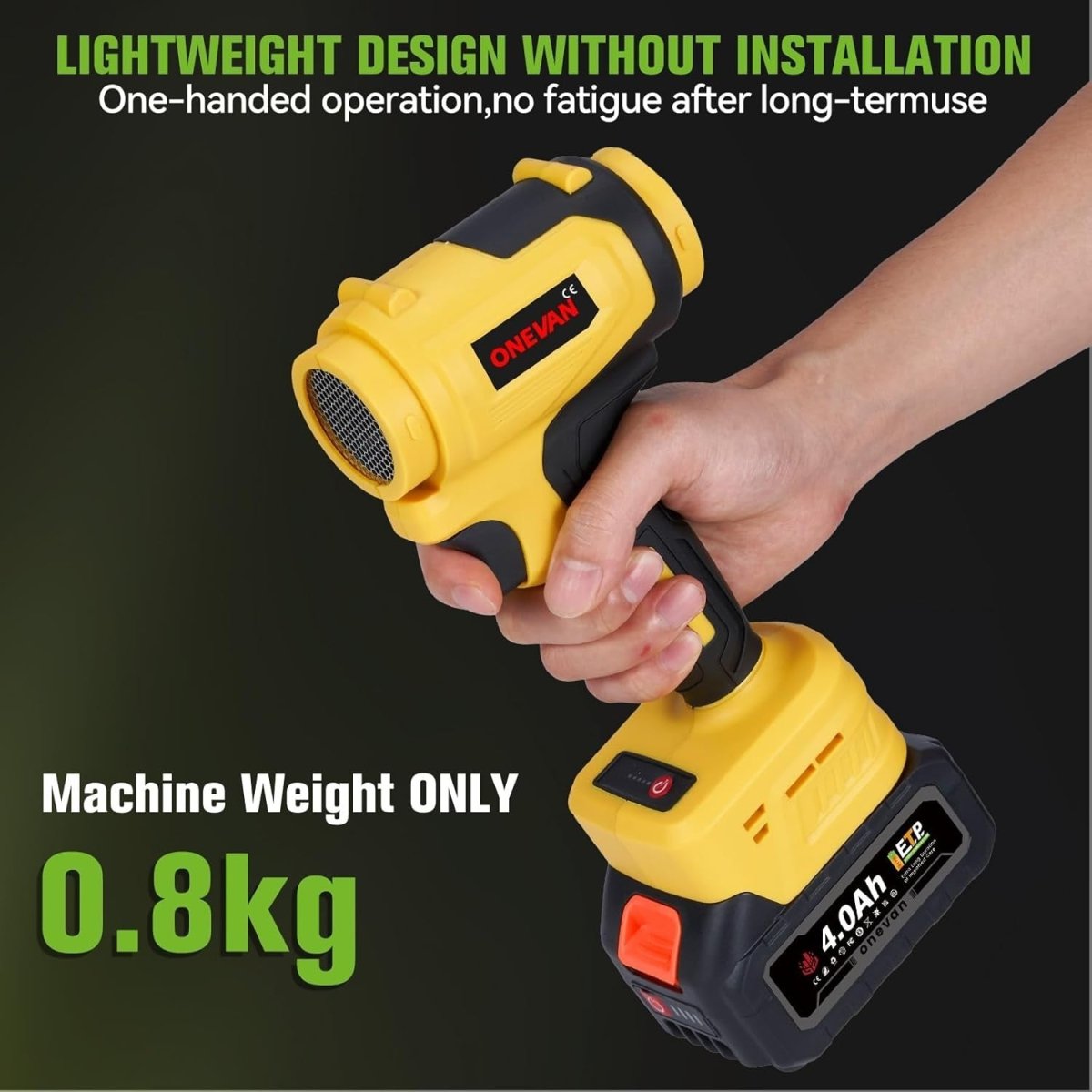 Cordless Leaf Blower Turbo Jet 1500W Brushless Dual Battery Garden Cleaner - Kwikley