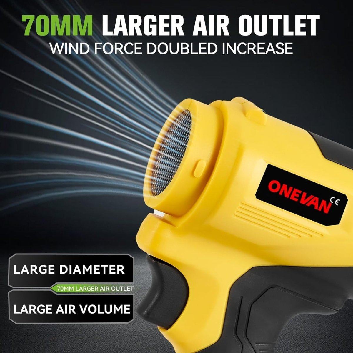 Cordless Leaf Blower Turbo Jet 1500W Brushless Dual Battery Garden Cleaner - Kwikley