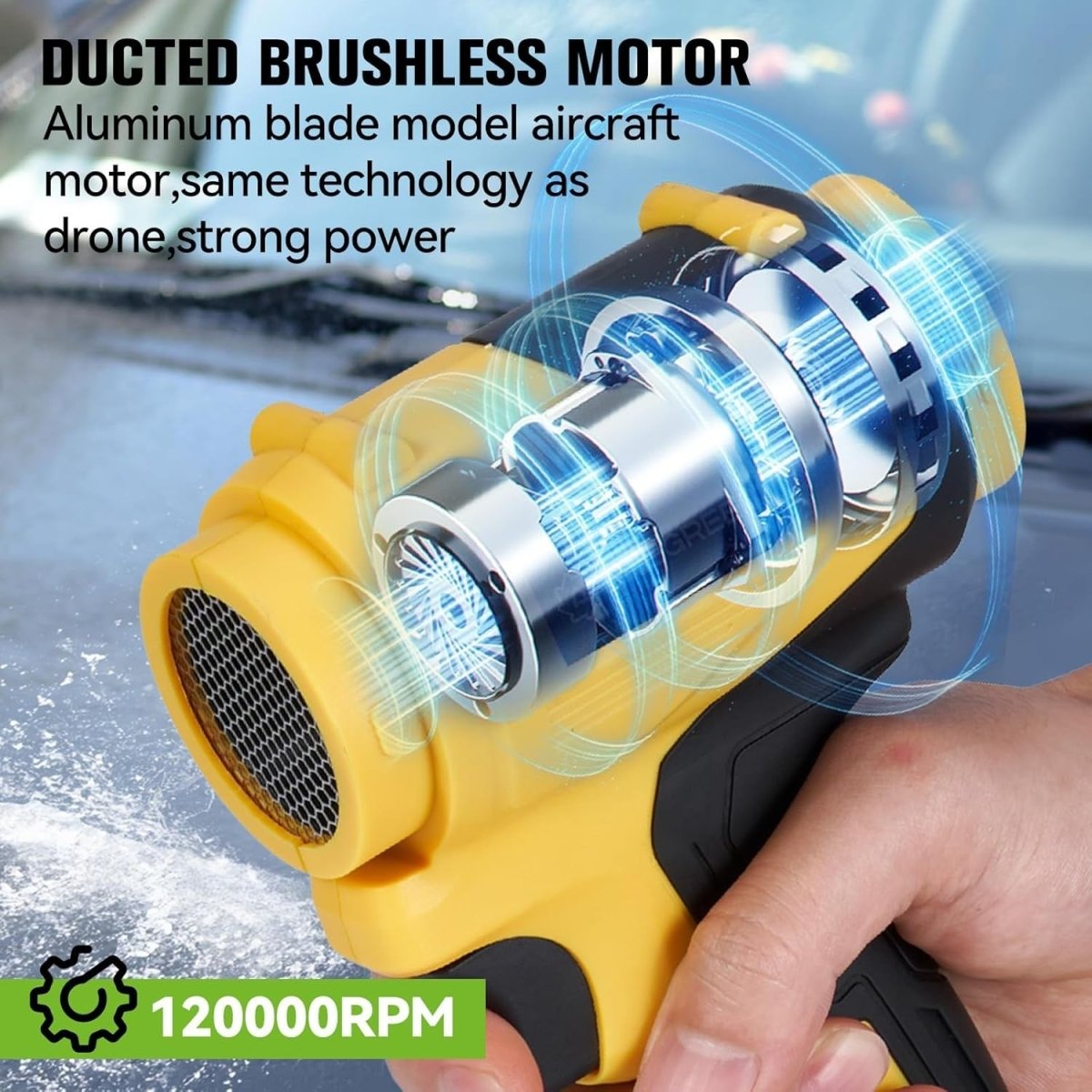 Cordless Leaf Blower Turbo Jet 1500W Brushless Dual Battery Garden Cleaner - Kwikley