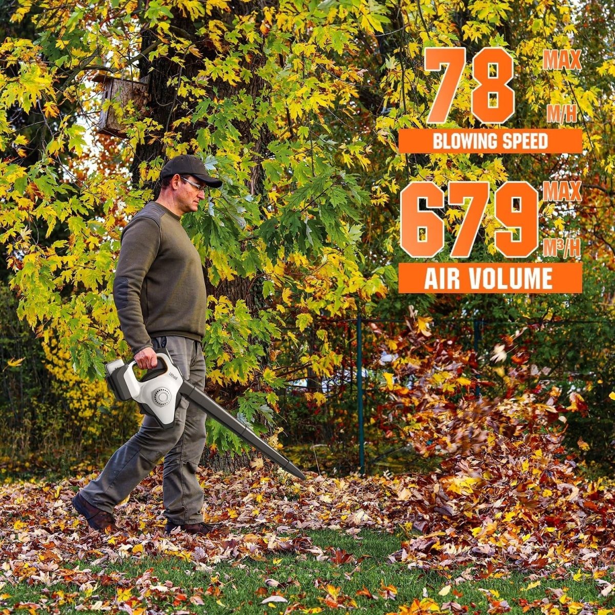 Cordless Leaf Blower Vacuum 2 - in - 1 High Power 78m/s 45L Bag Dual Battery - Kwikley