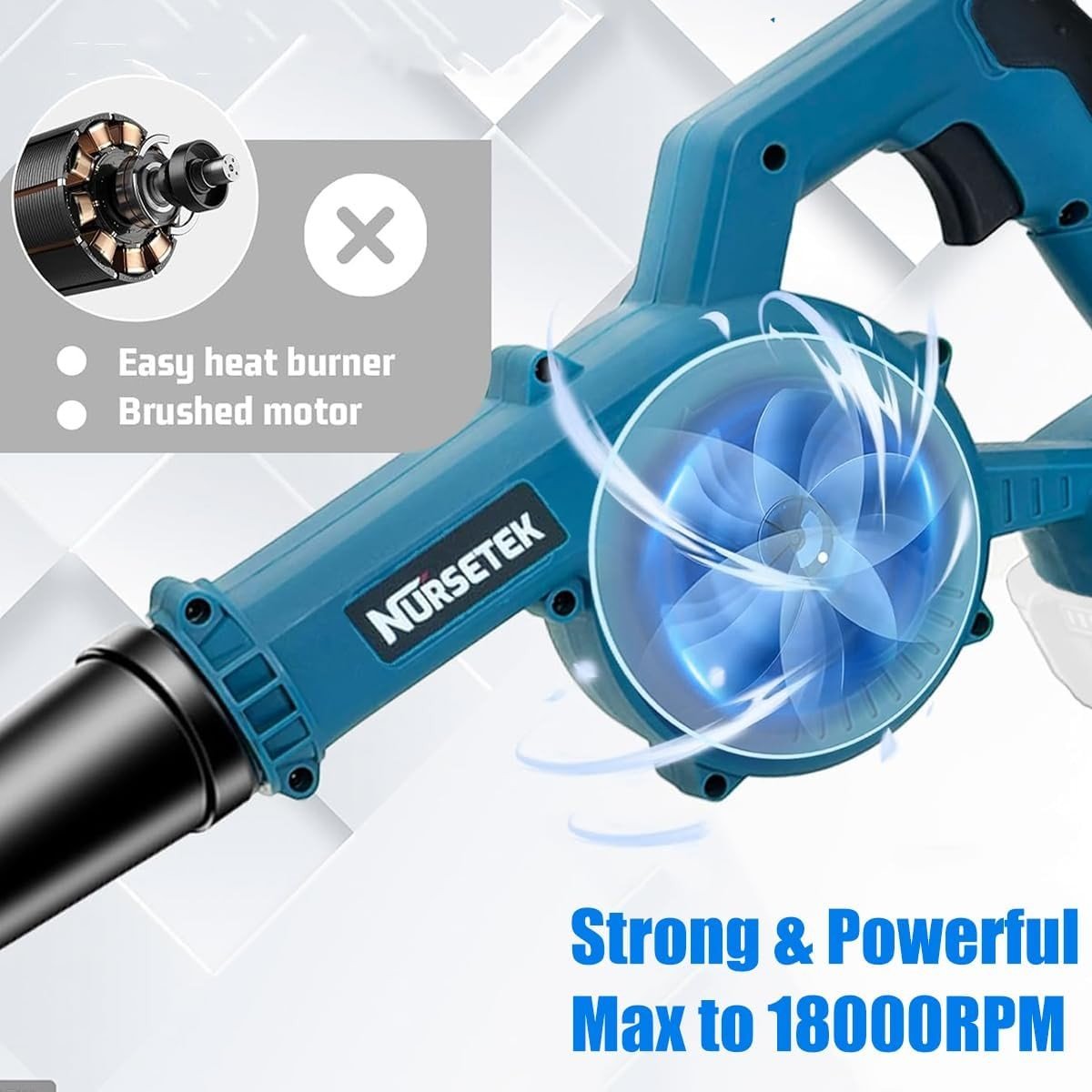 Cordless Leaf Blower Vacuum 2 - in - 1 with 2 Batteries Lightweight Garden Cleaner - Kwikley