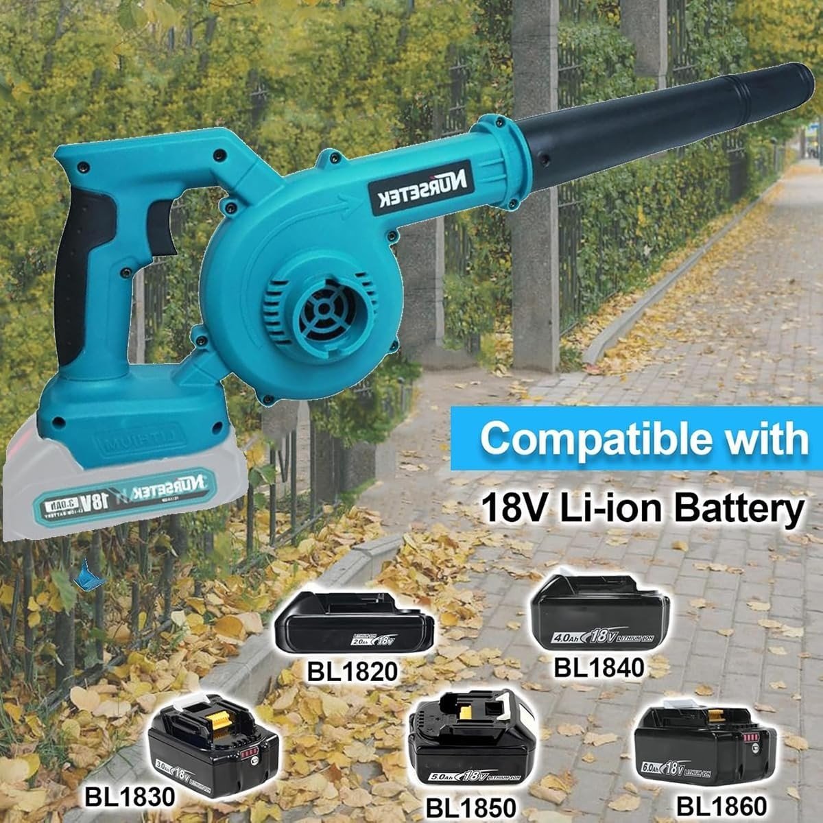 Cordless Leaf Blower Vacuum 2 - in - 1 with 2 Batteries Lightweight Garden Cleaner - Kwikley