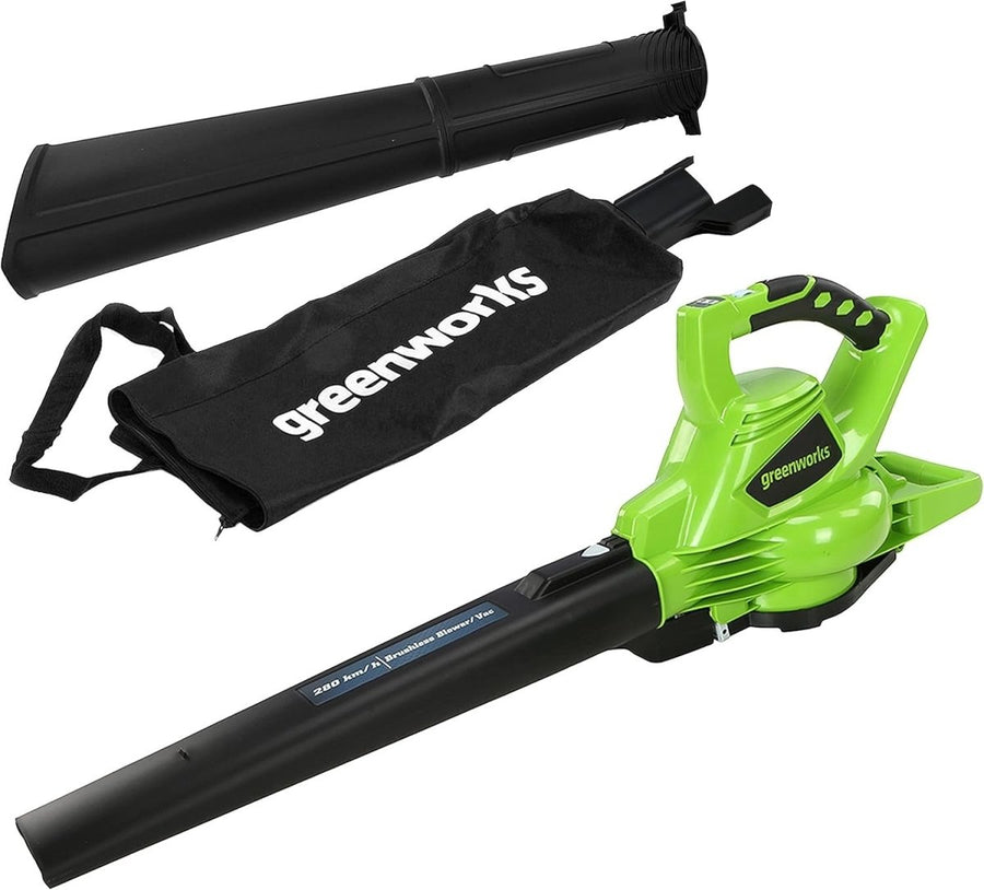 Cordless Leaf Blower Vacuum 40V Brushless 280km/h Mulcher Tool Only - Kwikley