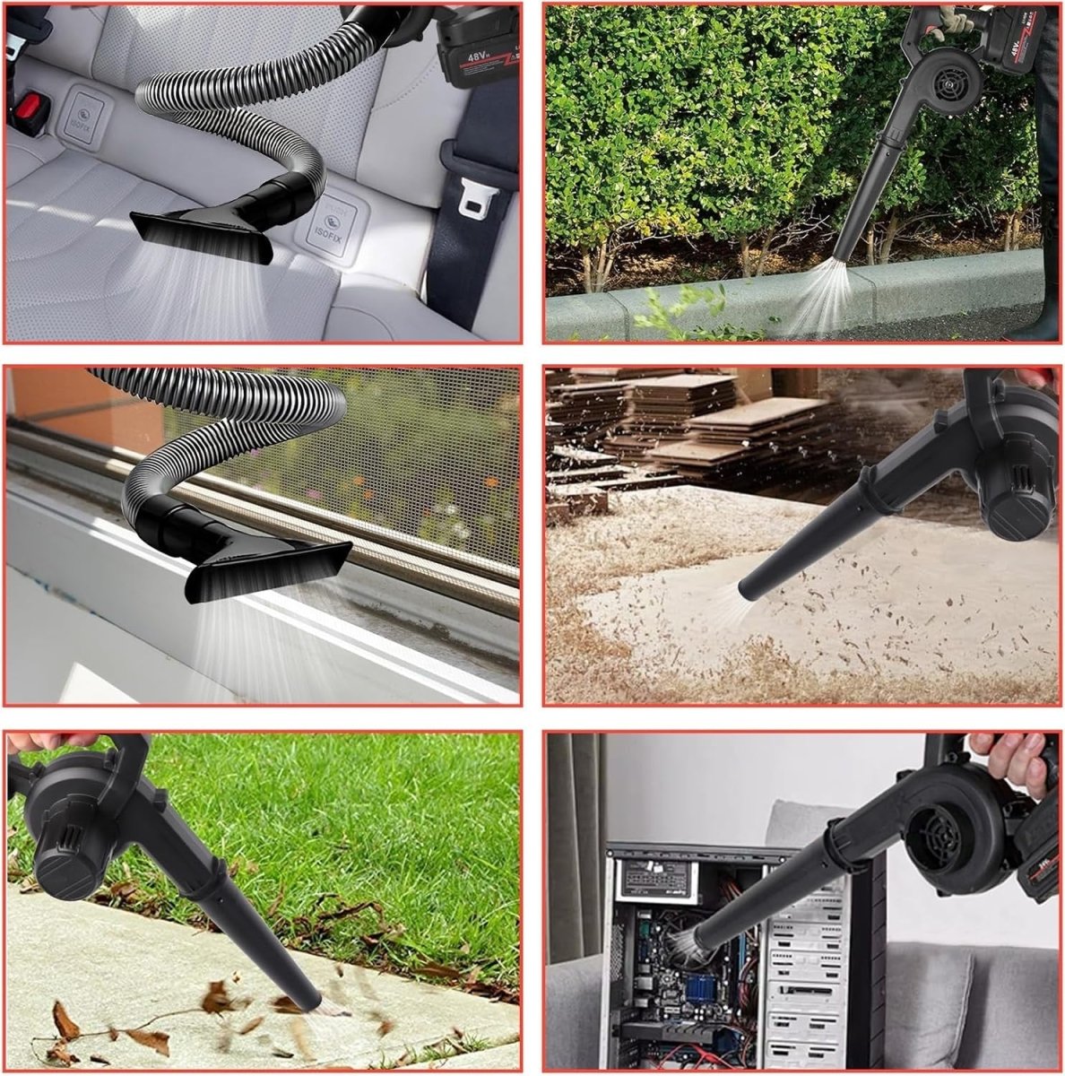 Cordless Leaf Blower Vacuum Mini Handheld Car Garden Air Cleaner - Kwikley