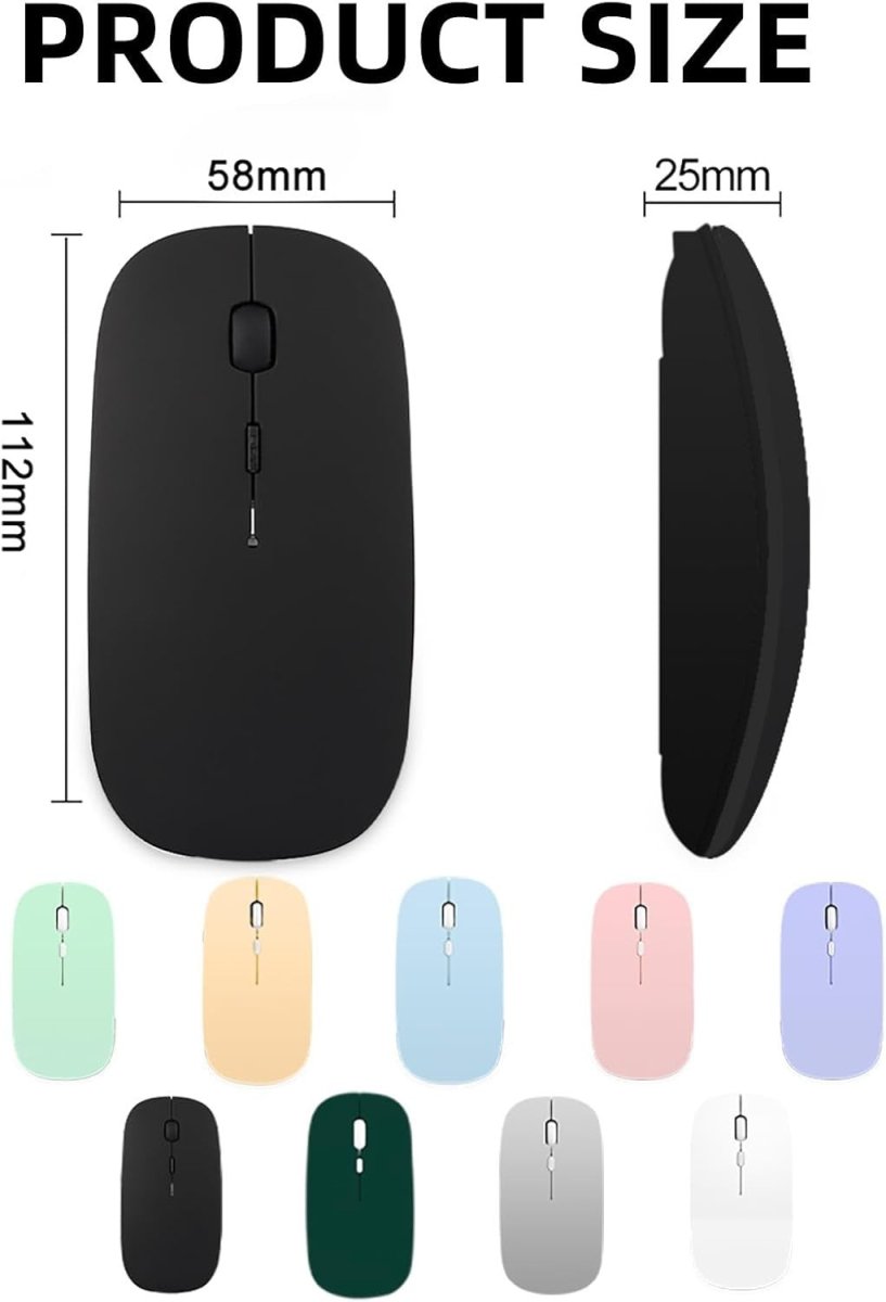 Cordless Rechargeable Mouse Bluetooth 1600 DPI Silent USB - Kwikley