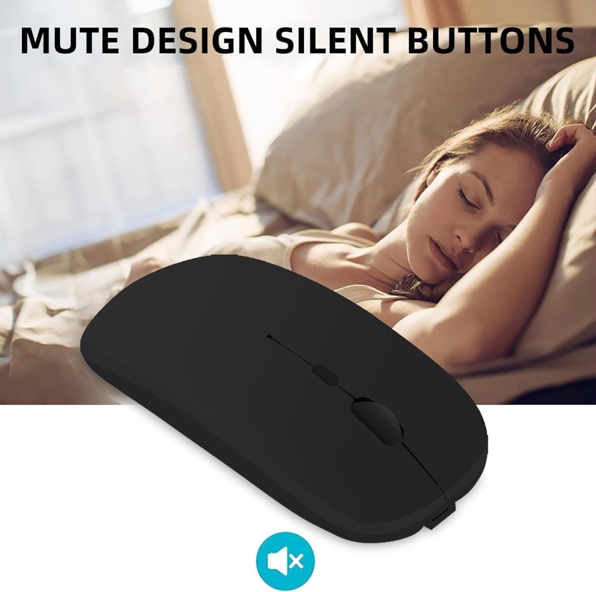 Cordless Rechargeable Mouse Bluetooth 1600 DPI Silent USB - Kwikley