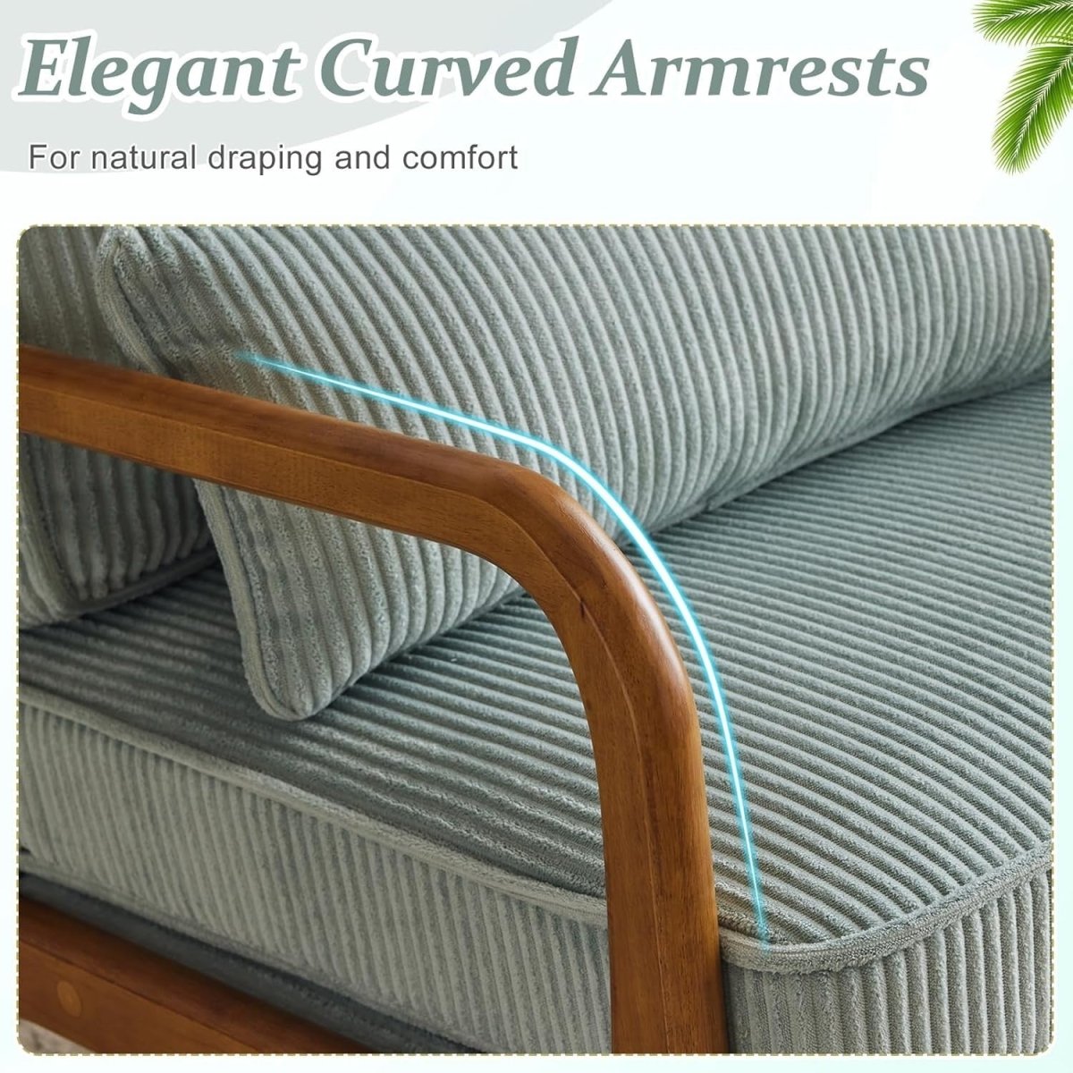 Corduroy Accent Chair Padded Armchair Lounge Sofa Seat for Living Room - Kwikley