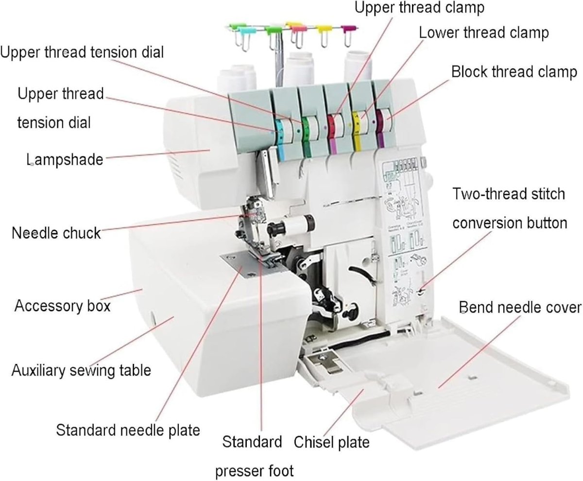 Coverstitch Serger Overlock Sewing Machine 2 3 4 5 Stitch Heavy Duty - Kwikley