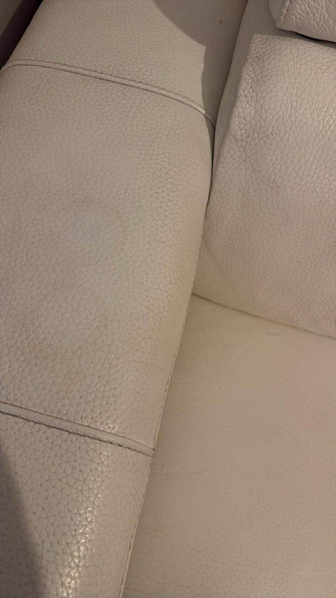 Cream Ivory Leather Corner Sofa Bed (PTP) - Kwikley