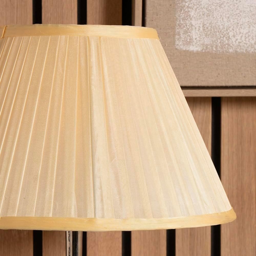 Cream Pleated Silk Empire Lampshade 35cm Traditional Table Floor Lamp Shade - Kwikley