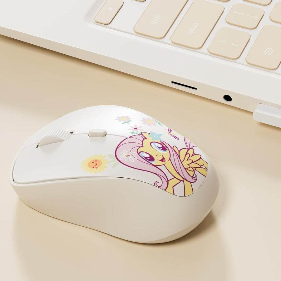 Cream Wireless Mouse Silent 1600DPI Ergonomic 2.4G USB Compact - Kwikley