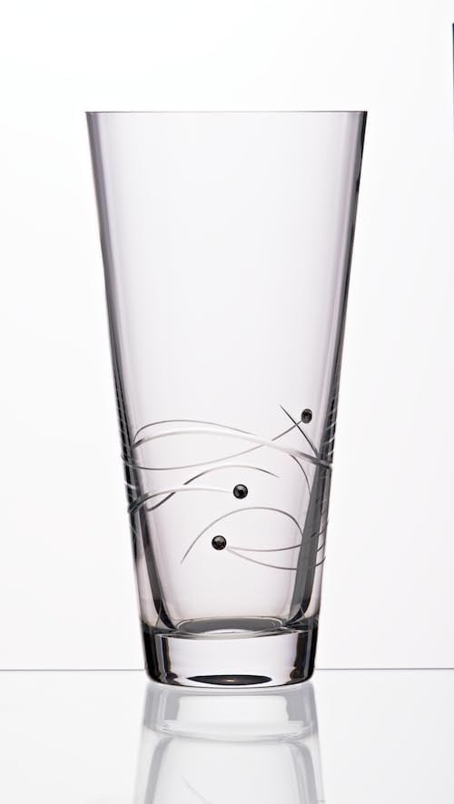 Crystal Glass Flower Vase 25cm Spiral Cut Tall Luxury Gift Home Decor - Kwikley