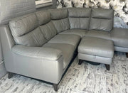 Curved Grey Luxe Leather Corner Sofa (PTP) - Kwikley