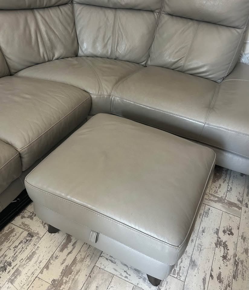 Curved Grey Luxe Leather Corner Sofa (PTP) - Kwikley