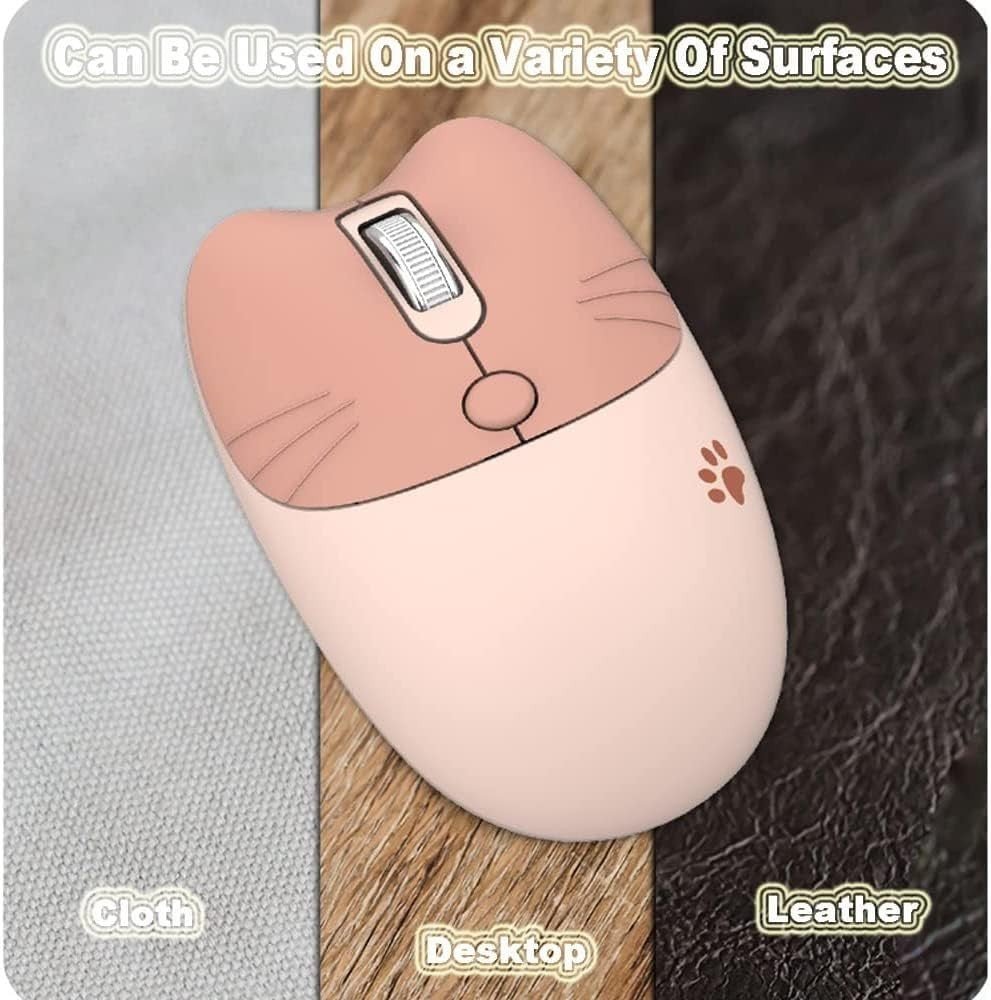 Cute Brown Wireless Mouse Silent 1600 DPI USB Rechargeable - Kwikley