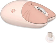 Cute Brown Wireless Mouse Silent 1600 DPI USB Rechargeable - Kwikley