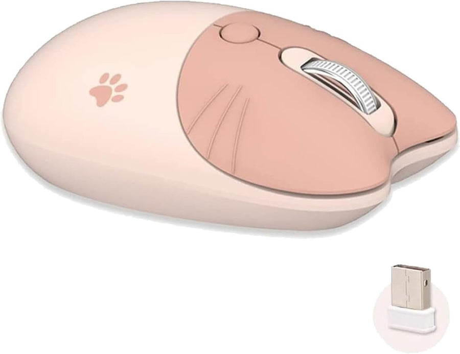 Cute Brown Wireless Mouse Silent 1600 DPI USB Rechargeable - Kwikley