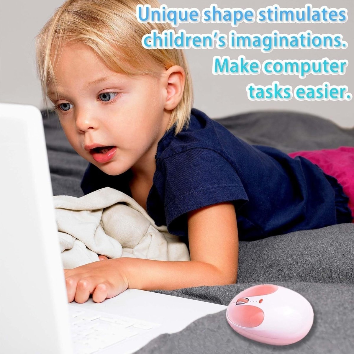 Cute Bunny Wireless Mouse Bluetooth Rechargeable Silent - Kwikley