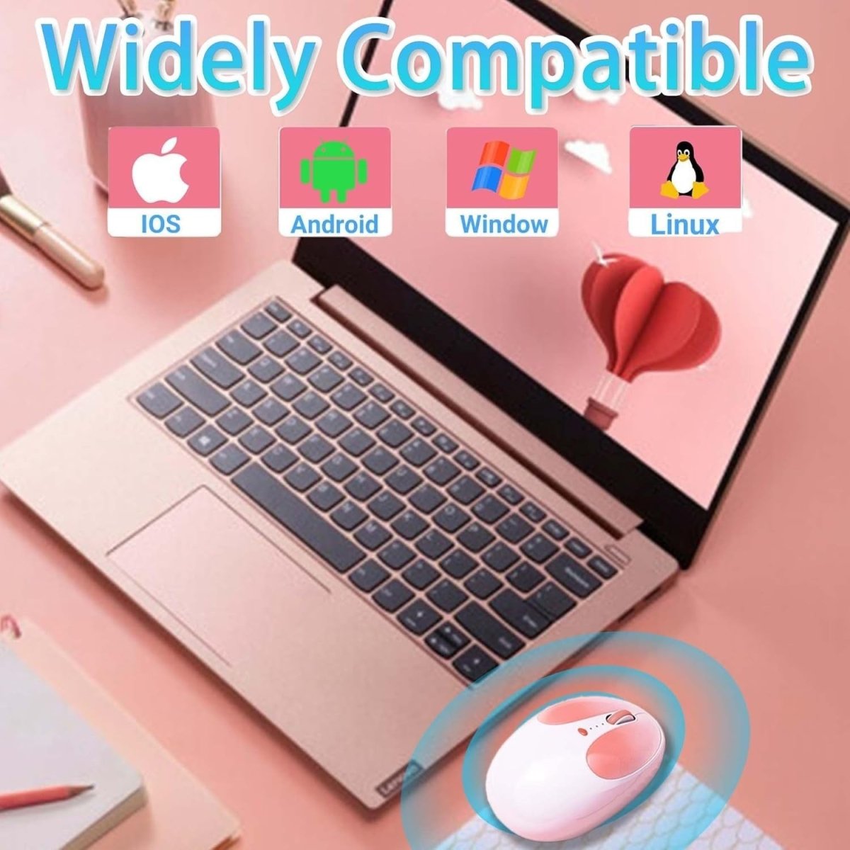 Cute Bunny Wireless Mouse Bluetooth Rechargeable Silent - Kwikley