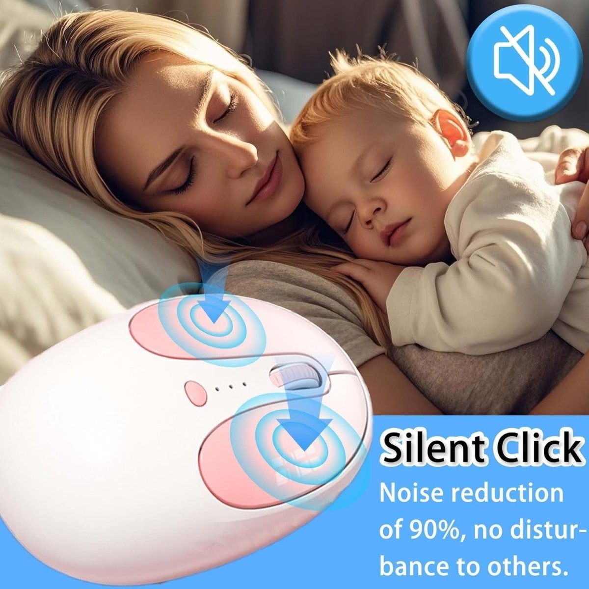 Cute Bunny Wireless Mouse Bluetooth Rechargeable Silent - Kwikley