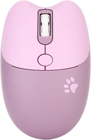 Cute Cat Wireless Mouse 1600 DPI Silent USB Rechargeable Purple - Kwikley