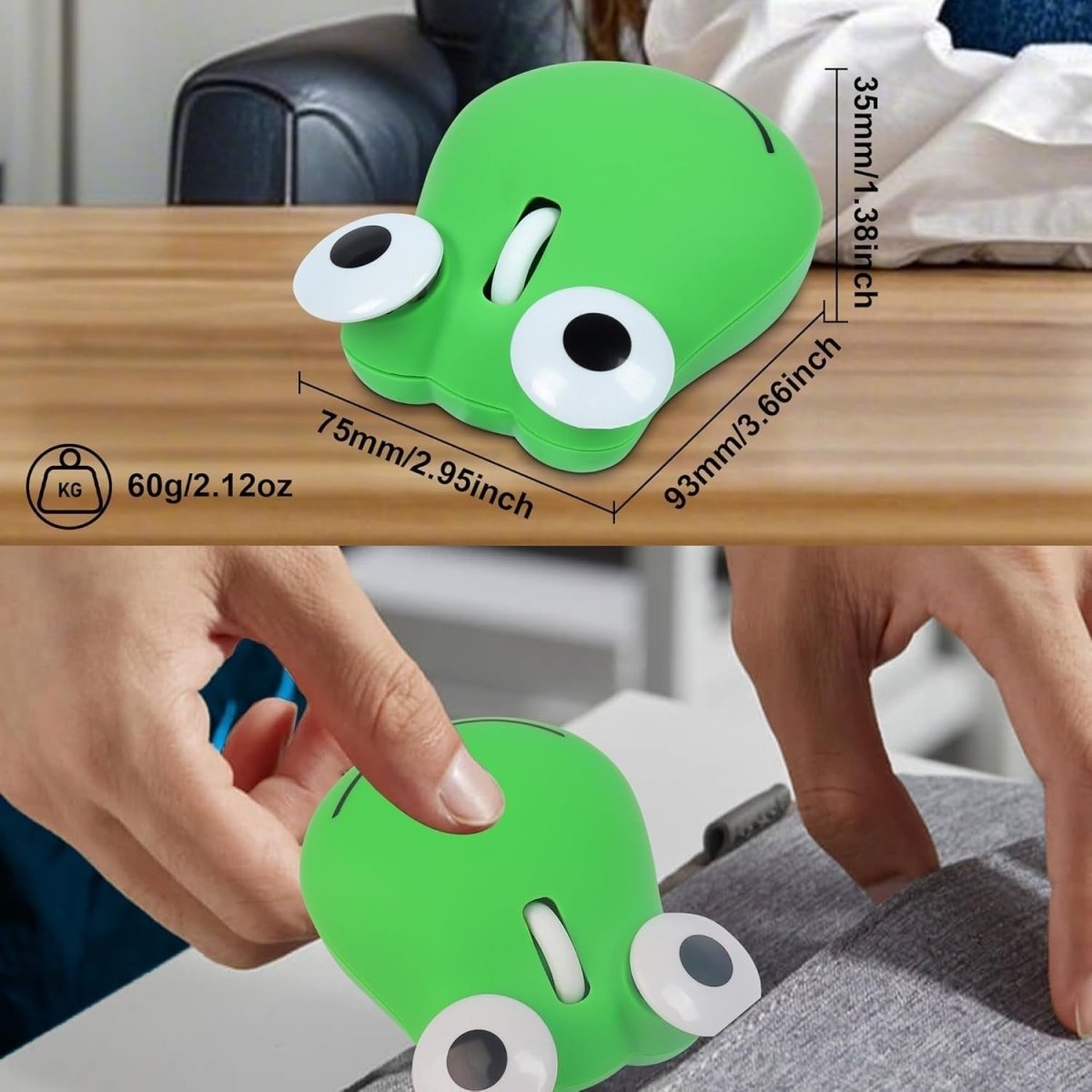 Cute Frog Wireless Mouse Bluetooth 5.1 2.4G Silent 1200DPI - Kwikley
