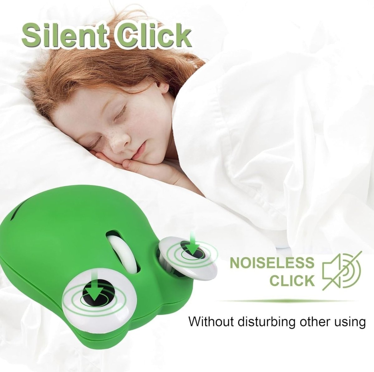 Cute Frog Wireless Mouse Bluetooth 5.1 2.4G Silent 1200DPI - Kwikley