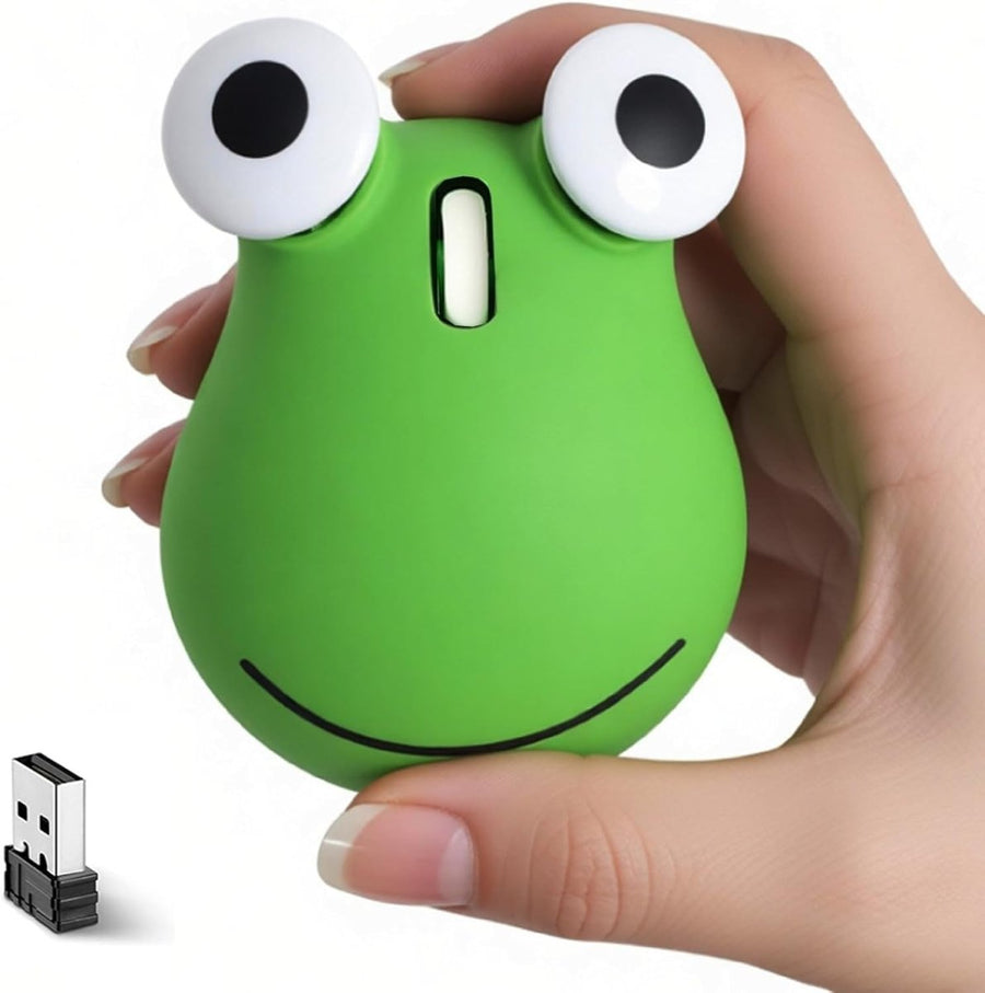 Cute Frog Wireless Mouse Bluetooth 5.1 2.4G Silent 1200DPI - Kwikley